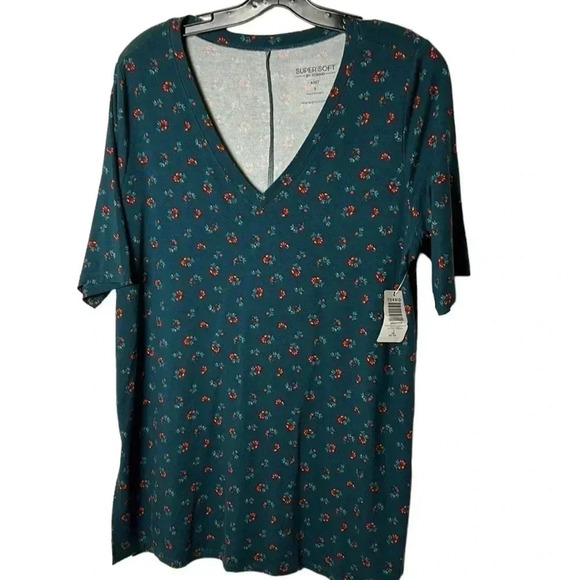 Super Soft by Torrid, jersey knit V- Neck,tunic. Short sleeves, floral,comfy NWT - Picture 1 of 9